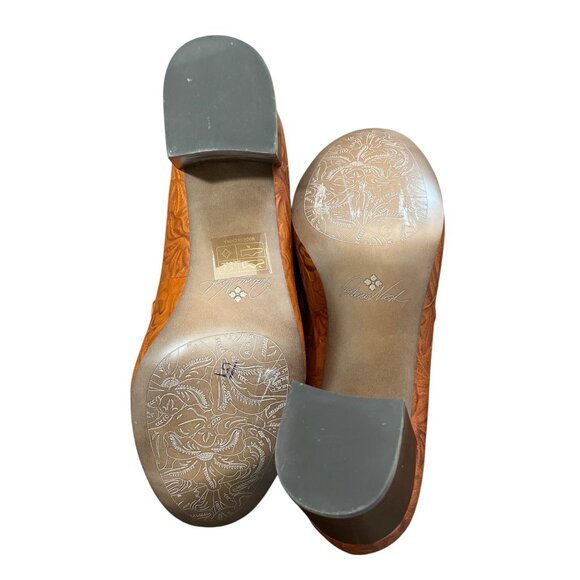 Patricia Nash Floral Tooled Leather Block Heel Pump Loafer Women EU 39 / US 9 - Picture 6 of 9